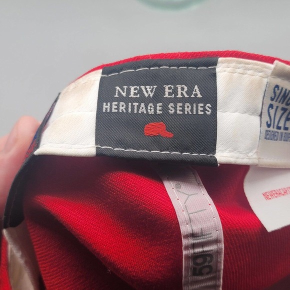 New Era 59Fifty Heritage Series LA Dodgers Red 100% Wool Fitted Hat Size 8 READ! - Picture 12 of 13
